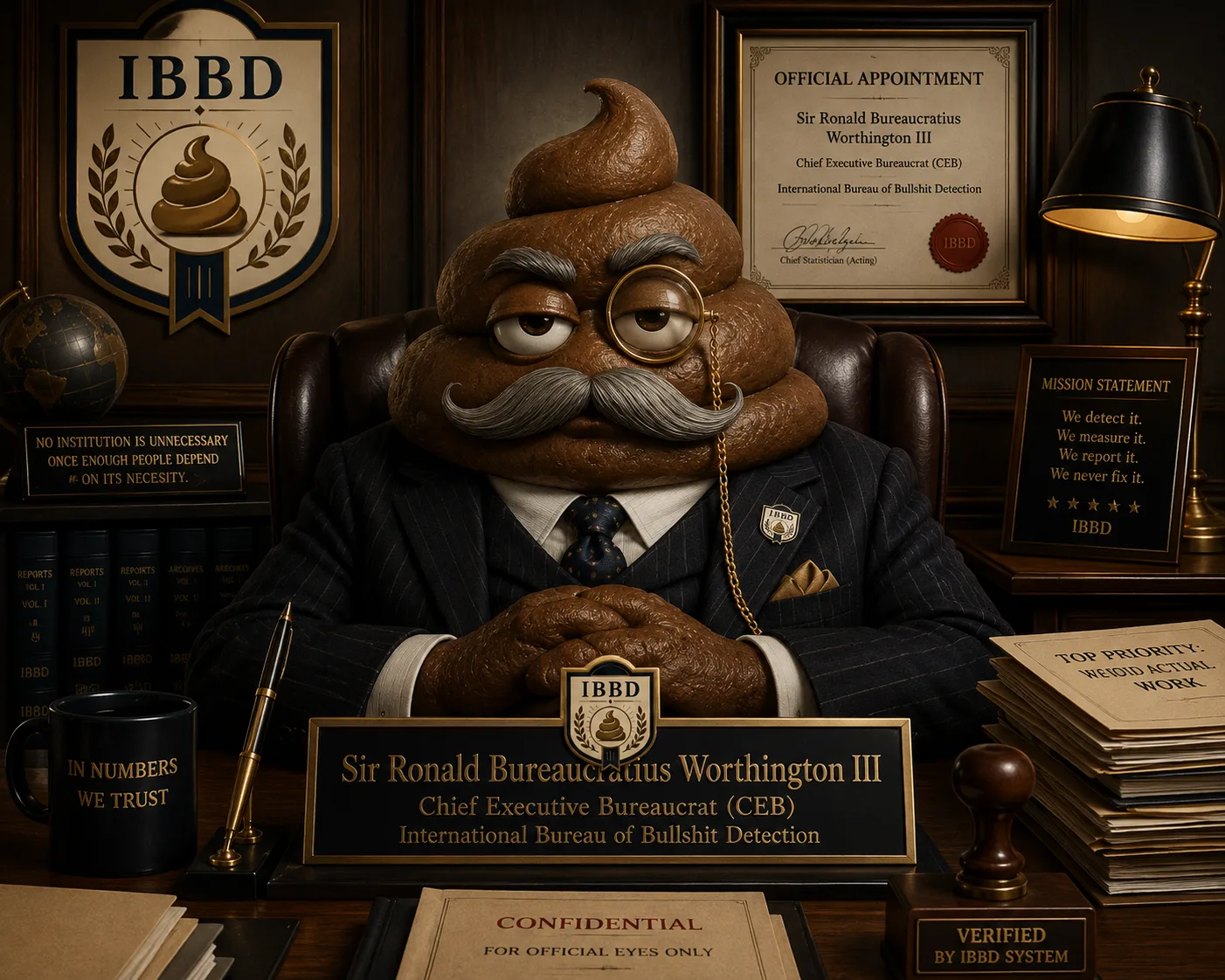 Sir Ronald Bureaucratius Worthington III, Chief Executive Bureaucrat of the IBBD
